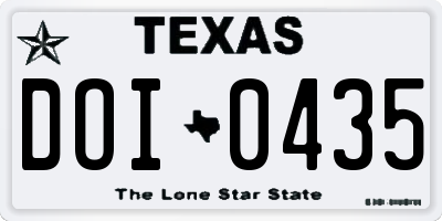 TX license plate DOI0435