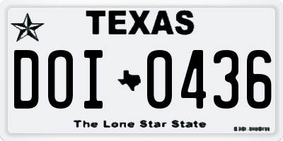TX license plate DOI0436