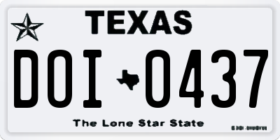 TX license plate DOI0437
