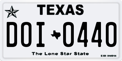 TX license plate DOI0440