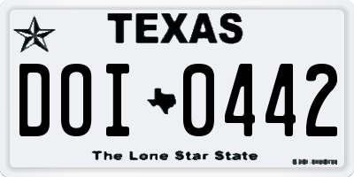 TX license plate DOI0442