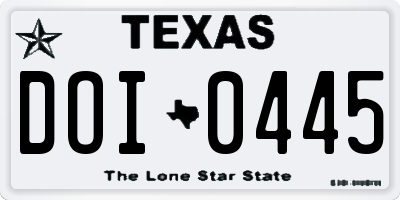 TX license plate DOI0445