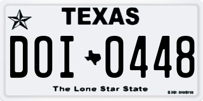 TX license plate DOI0448