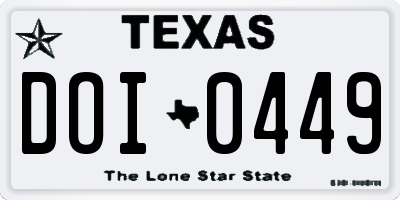 TX license plate DOI0449
