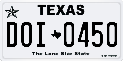 TX license plate DOI0450