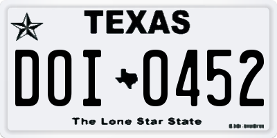 TX license plate DOI0452