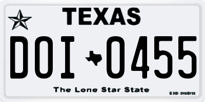 TX license plate DOI0455