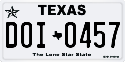 TX license plate DOI0457