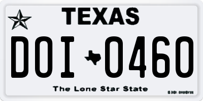 TX license plate DOI0460