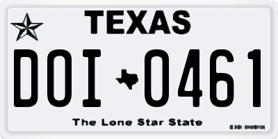 TX license plate DOI0461