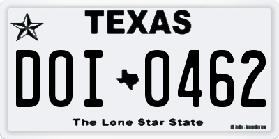 TX license plate DOI0462