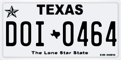 TX license plate DOI0464