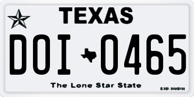 TX license plate DOI0465