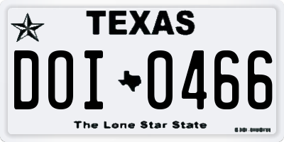 TX license plate DOI0466