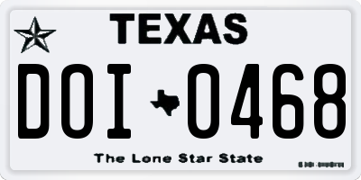 TX license plate DOI0468