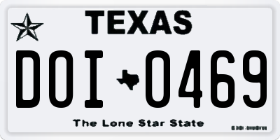 TX license plate DOI0469