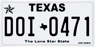 TX license plate DOI0471