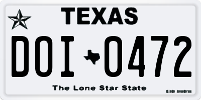 TX license plate DOI0472