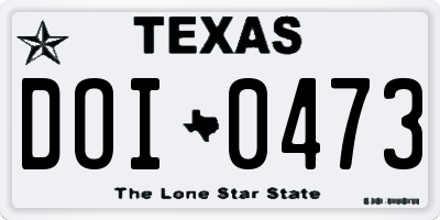 TX license plate DOI0473