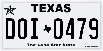 TX license plate DOI0479