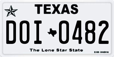TX license plate DOI0482