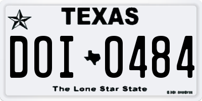 TX license plate DOI0484