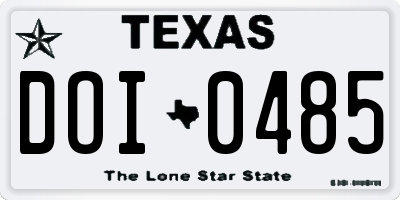 TX license plate DOI0485