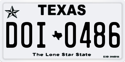 TX license plate DOI0486