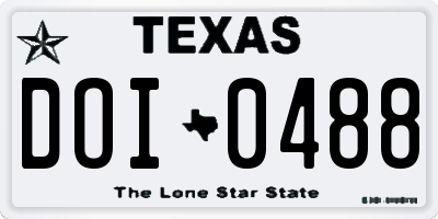 TX license plate DOI0488