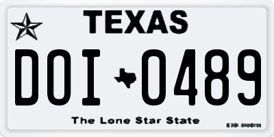 TX license plate DOI0489