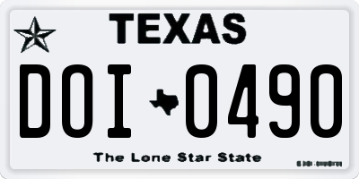 TX license plate DOI0490