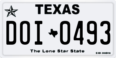 TX license plate DOI0493