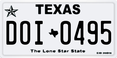 TX license plate DOI0495