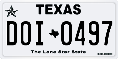 TX license plate DOI0497