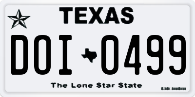 TX license plate DOI0499