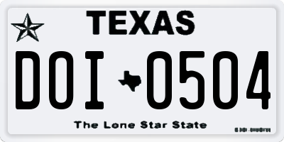 TX license plate DOI0504