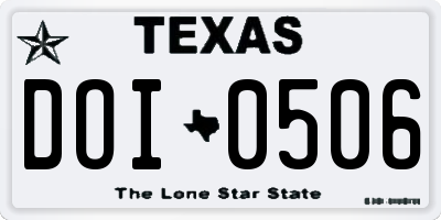 TX license plate DOI0506