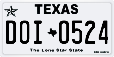 TX license plate DOI0524