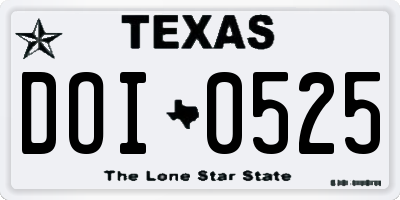 TX license plate DOI0525