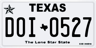 TX license plate DOI0527
