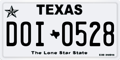 TX license plate DOI0528