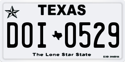 TX license plate DOI0529