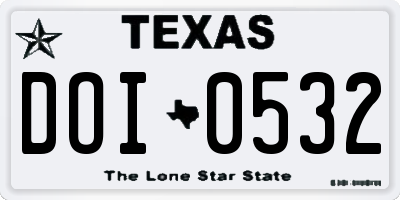 TX license plate DOI0532