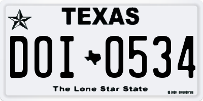TX license plate DOI0534