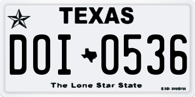 TX license plate DOI0536