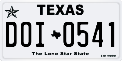 TX license plate DOI0541