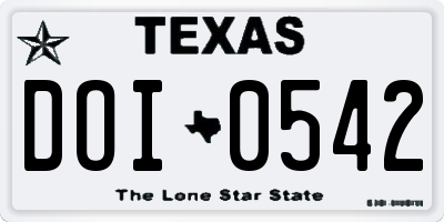 TX license plate DOI0542