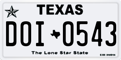 TX license plate DOI0543