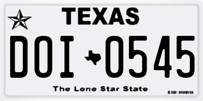 TX license plate DOI0545
