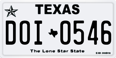 TX license plate DOI0546